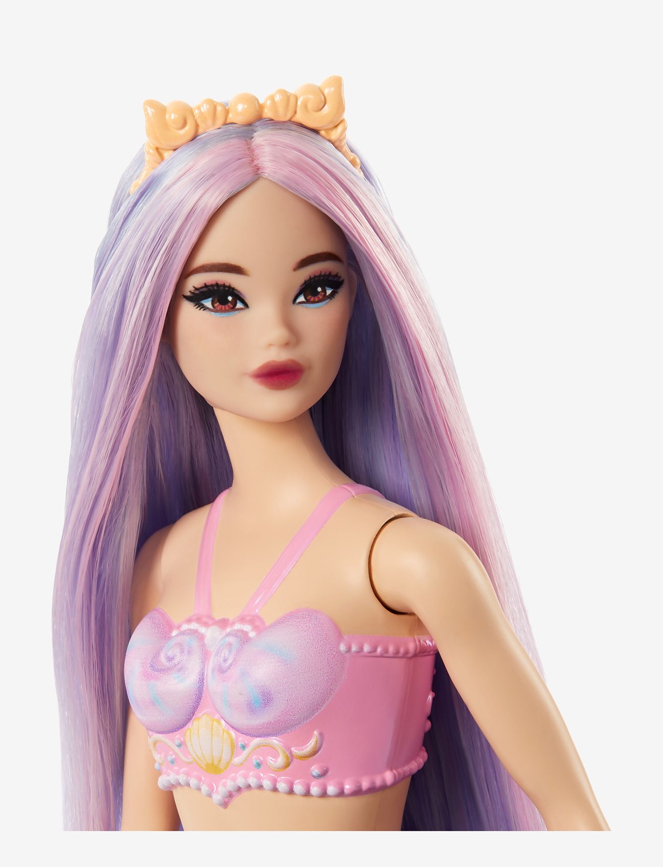 Barbie - A Touch of Magic Mermaid Doll with Lilac Hair, Purple Tail and Headband Accessory - dockor - multicolor - 1