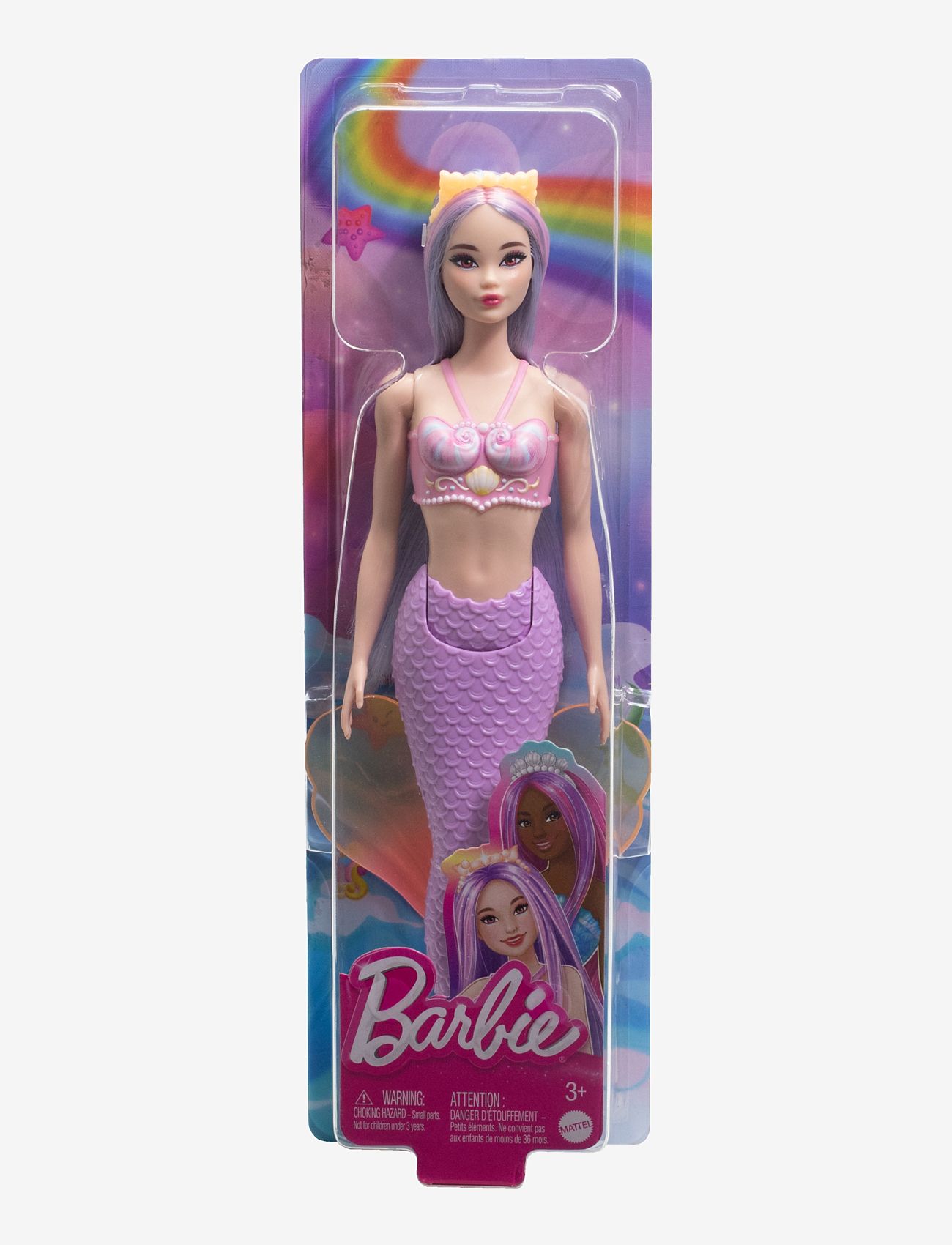 Barbie - A Touch of Magic Mermaid Doll with Lilac Hair, Purple Tail and Headband Accessory - dockor - multicolor - 4