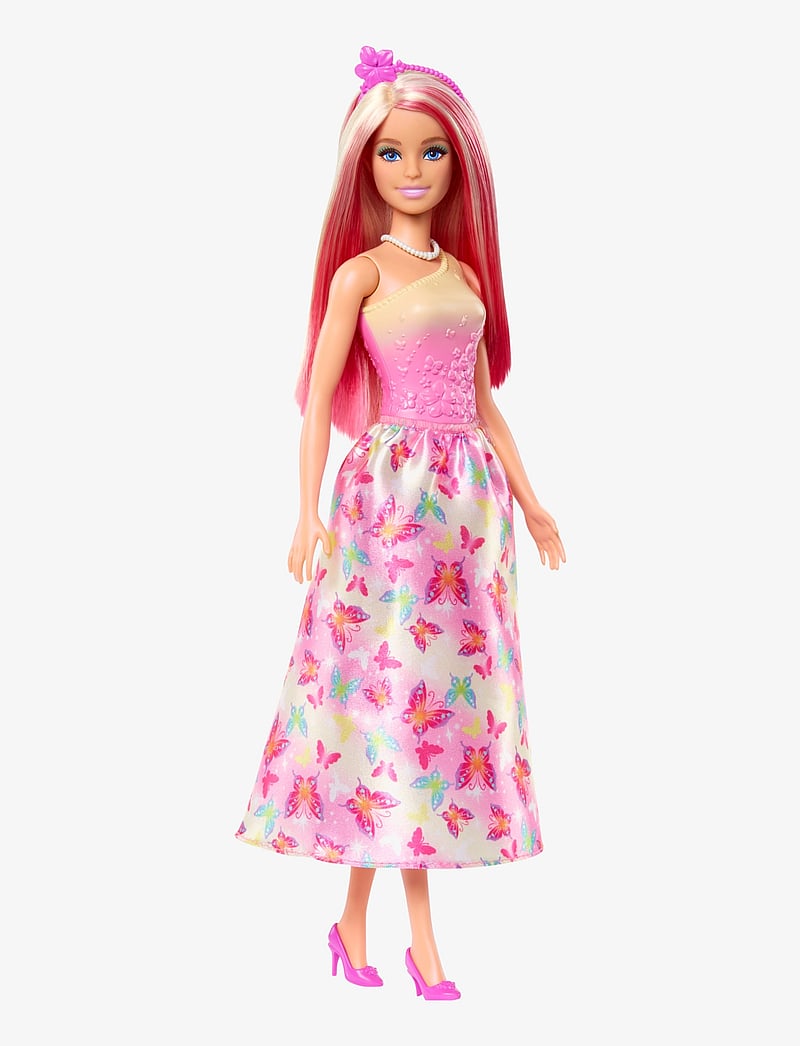 Barbie - A Touch of Magic Royal Doll with Pink and Blonde Hair, Butterfly-Print Skirt and Accessories - nukud - multicolor - 0