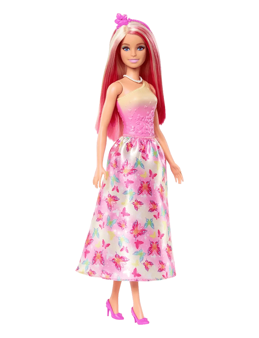 Barbie - A Touch of Magic Royal Doll with Pink and Blonde Hair, Butterfly-Print Skirt and Accessories - dukker - multicolor - 0