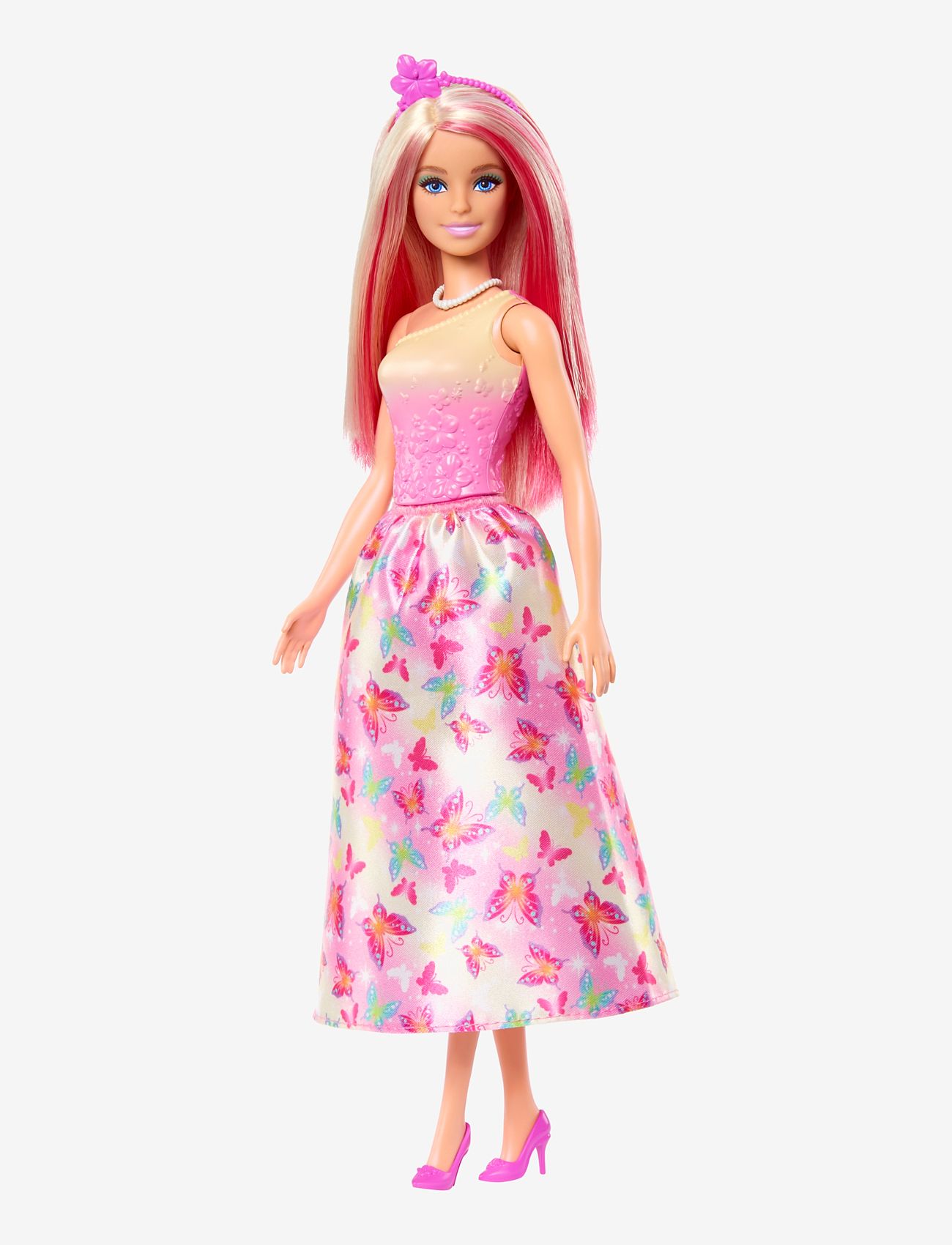 Barbie - A Touch of Magic Royal Doll, Pink & Blonde Hair, Butterfly-Print Skirt - laveste priser - multicolor - 3