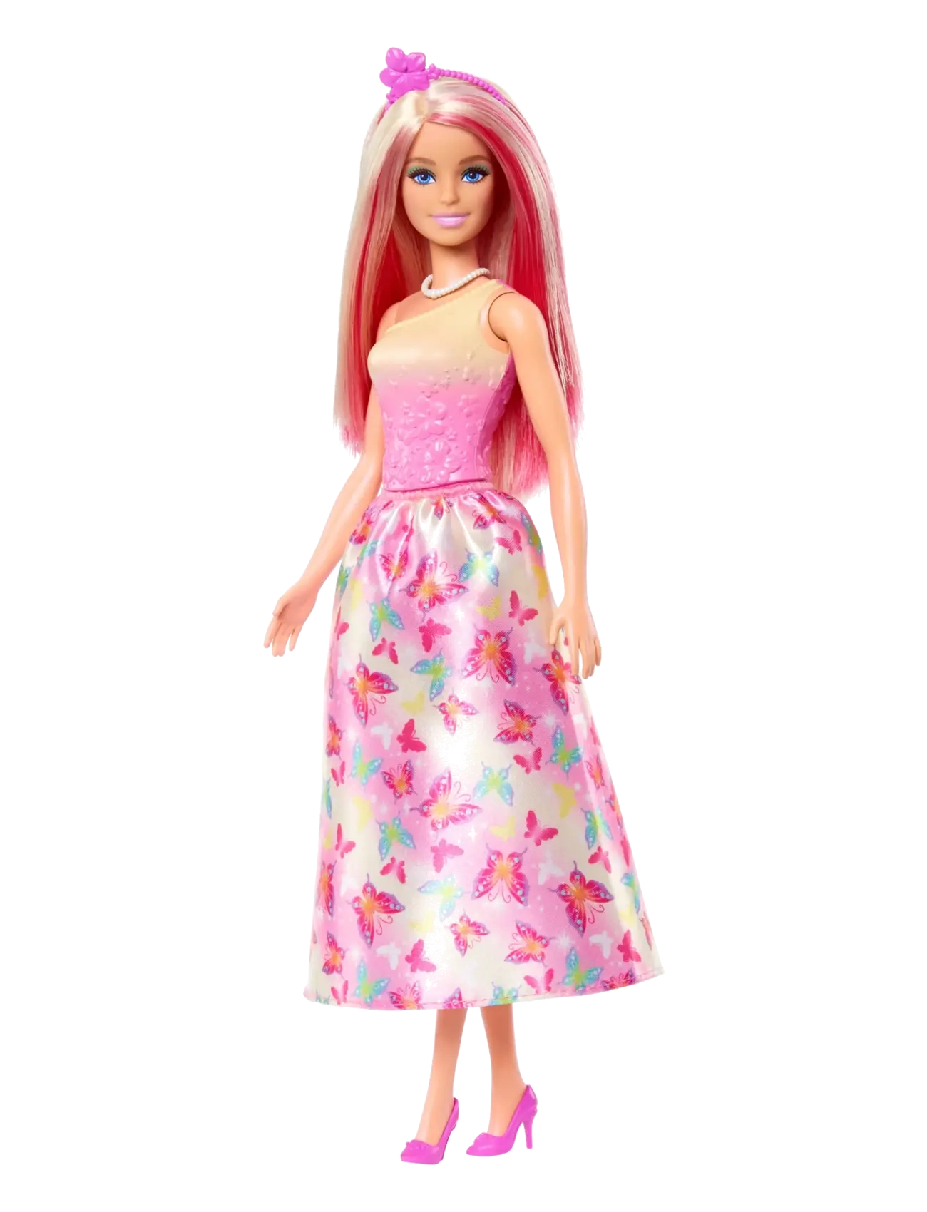 Barbie - A Touch of Magic Royal Doll with Pink and Blonde Hair, Butterfly-Print Skirt and Accessories - dukker - multicolor - 1