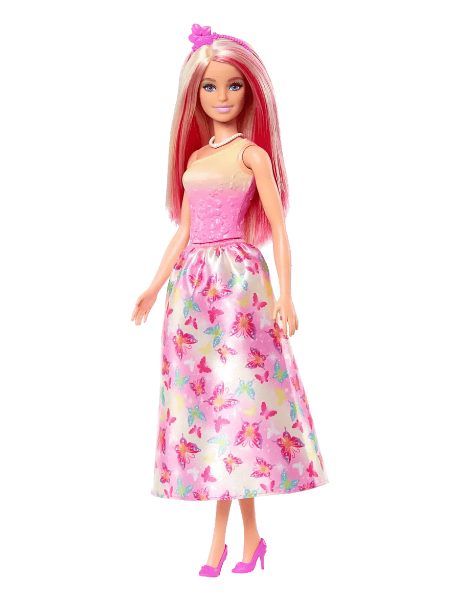 Barbie - A Touch of Magic Royal Doll with Pink and Blonde Hair, Butterfly-Print Skirt and Accessories - dukker - multicolor - 1