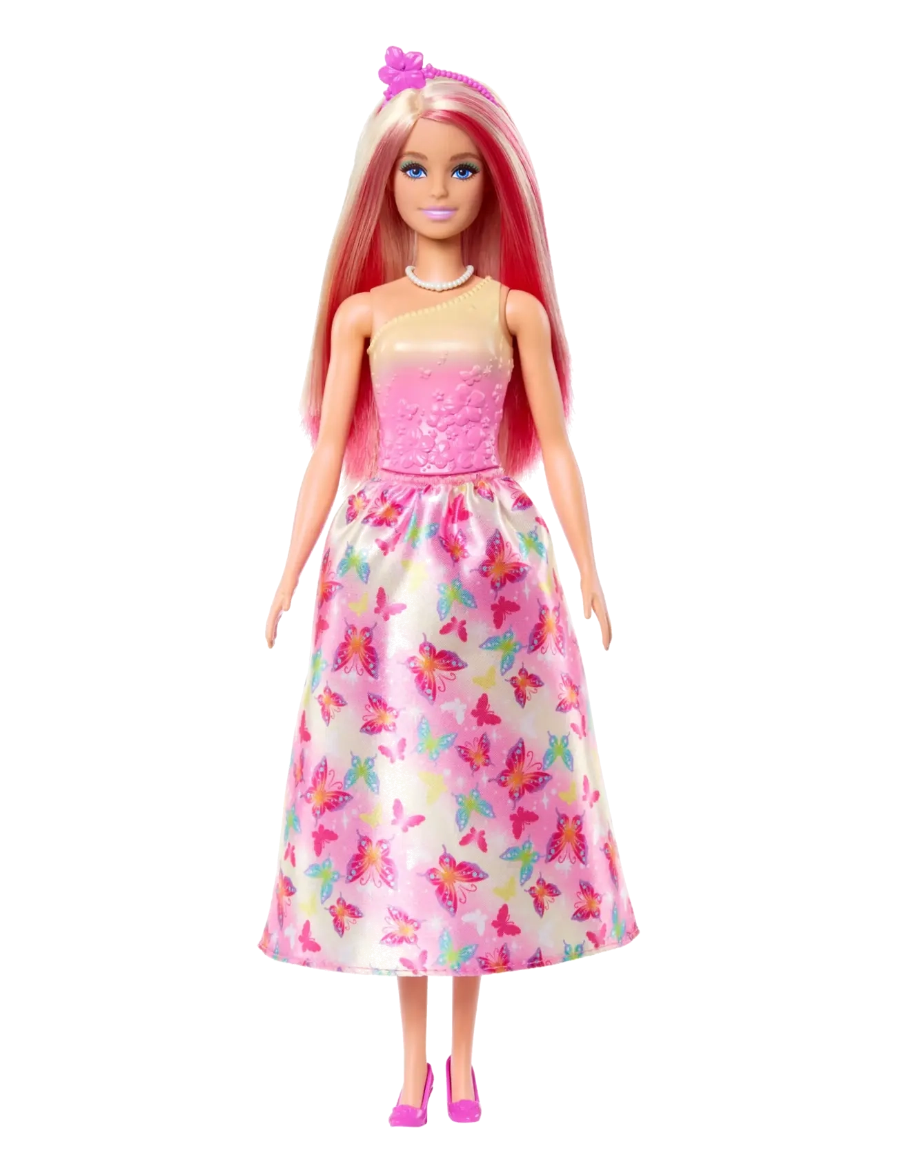Barbie - A Touch of Magic Royal Doll with Pink and Blonde Hair, Butterfly-Print Skirt and Accessories - dukker - multicolor - 2