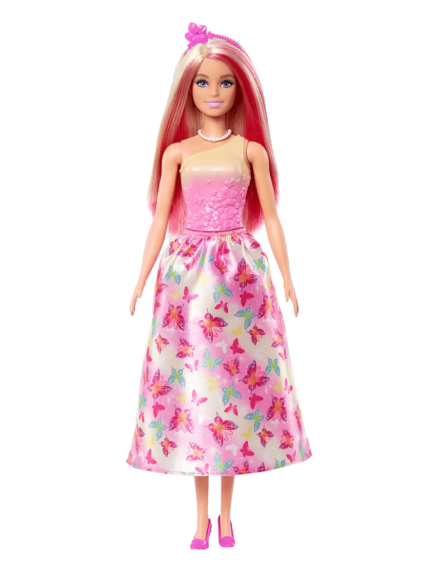 Barbie - A Touch of Magic Royal Doll with Pink and Blonde Hair, Butterfly-Print Skirt and Accessories - dukker - multicolor - 2