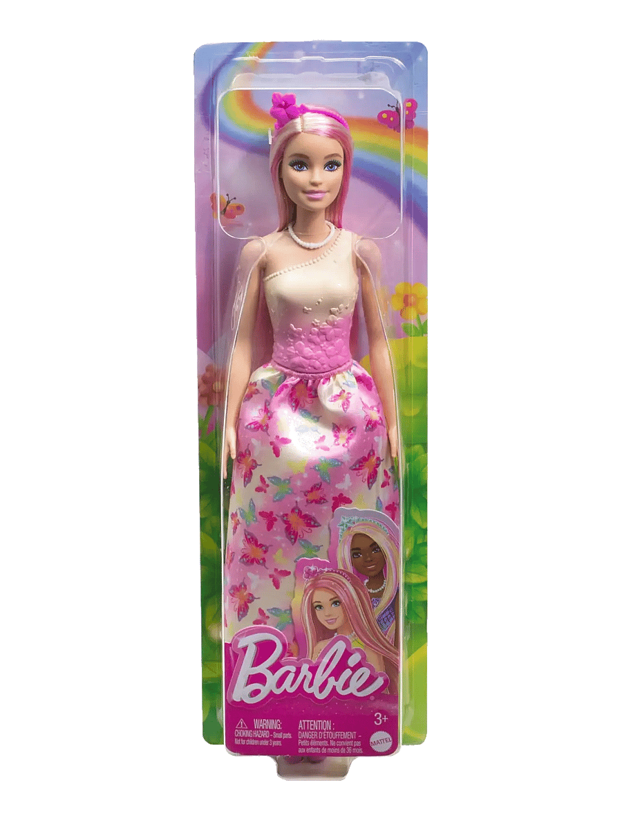 Barbie - A Touch of Magic Royal Doll with Pink and Blonde Hair, Butterfly-Print Skirt and Accessories - dukker - multicolor - 3