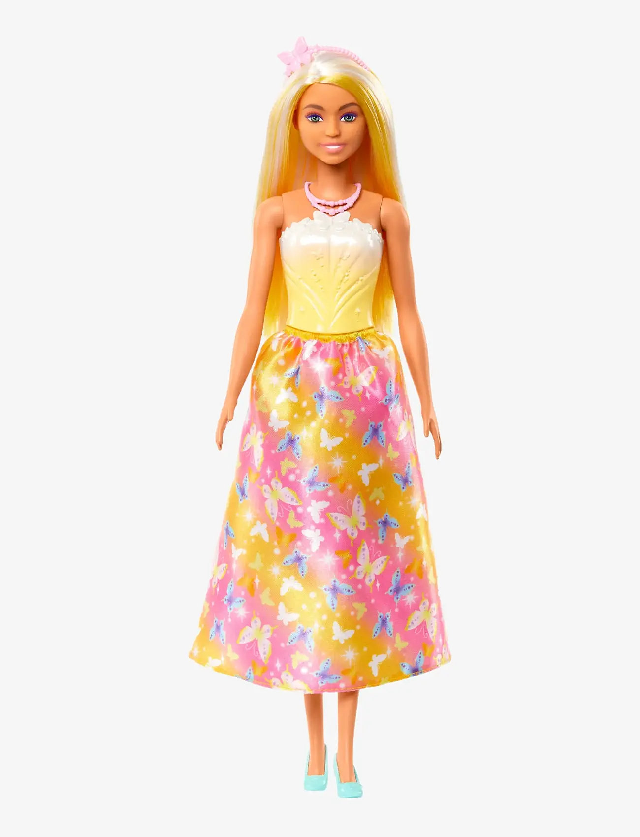 Barbie - A Touch of Magic Royal Doll, Blonder & White Hair, Butterfly-Print Skirt - laveste priser - multi color - 3