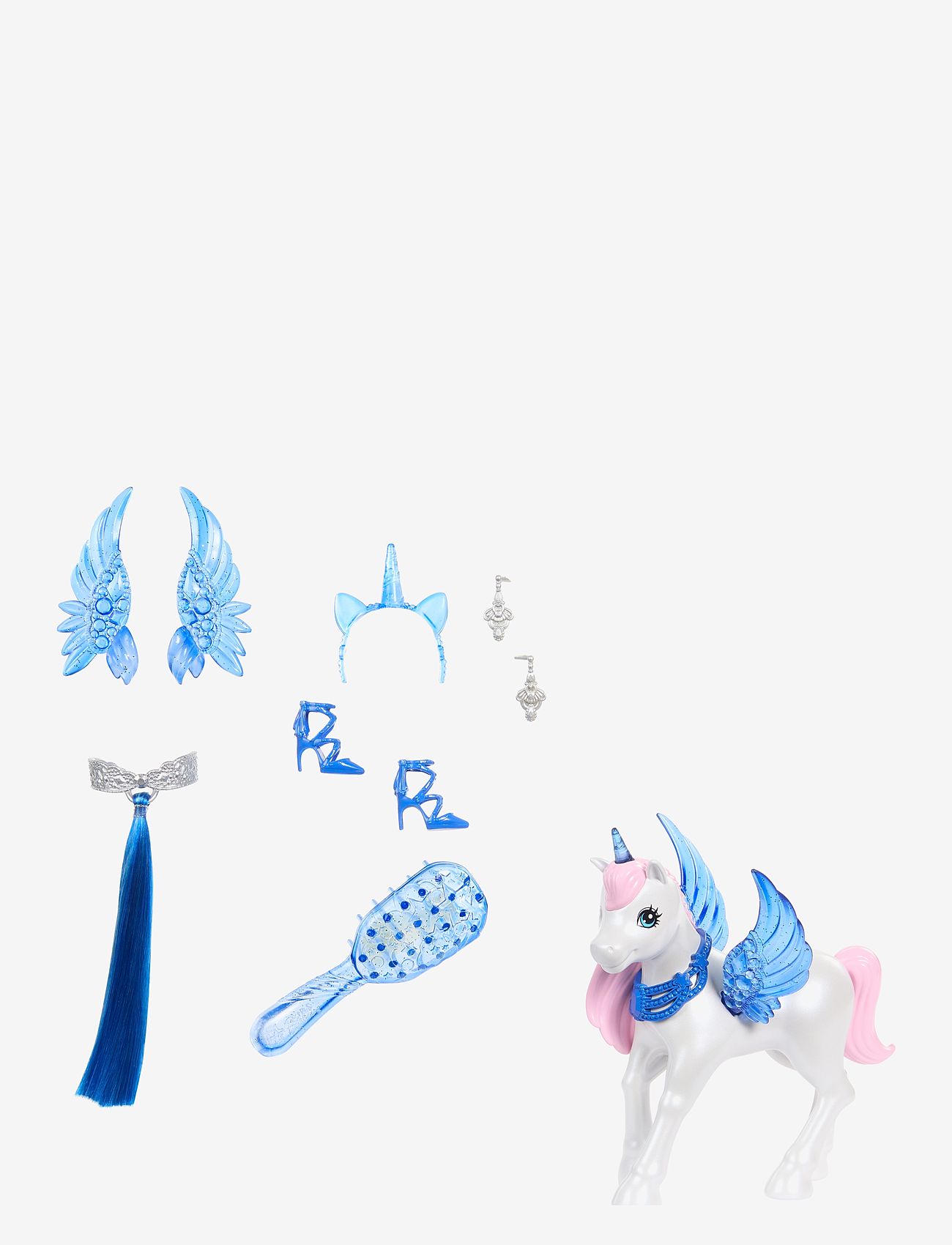 Barbie - A Touch of Magic Unicorn Toy, 65th Anniversary Doll with Blue Hair, Pink Gown & Pet Alicorn - nukud - multicolor - 2