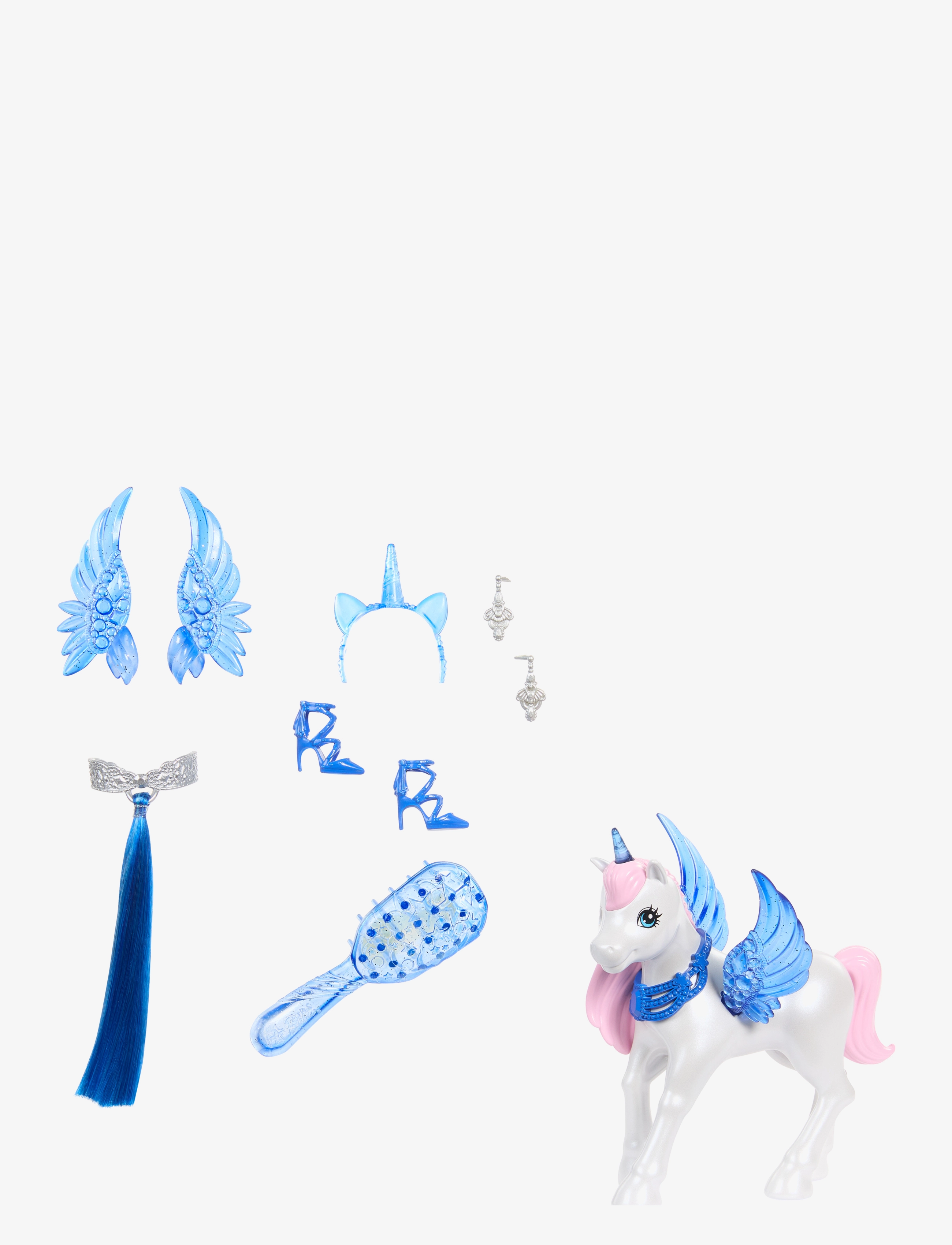Barbie - A Touch of Magic Unicorn Toy, 65th Anniversary Doll with Blue Hair, Pink Gown & Pet Alicorn - puppen - multicolor - 2