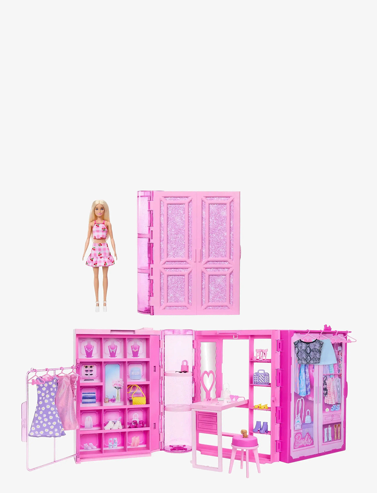 Barbie - Dream Closet Toy Playset with Fashion Doll, Clothes, & Accessories, 3-ft-Wide with 25+ Pieces - dukker - multicolor - 0