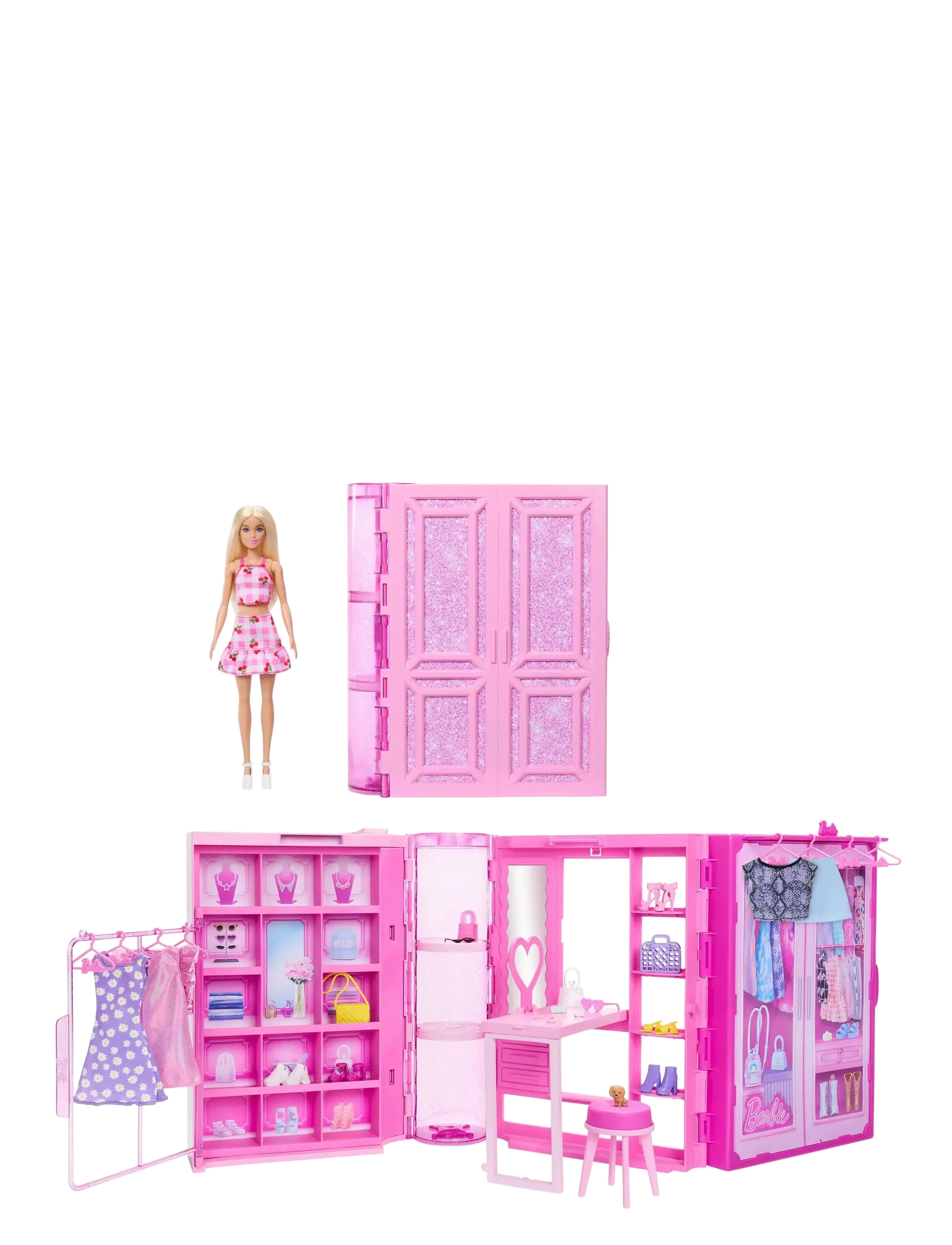 Barbie Dream Closet Toy Playset with Fashion Doll, Clothes, & Accessories, 3-ft-Wide with 25+ Pieces - 4 for 3 - MULTICOLOR / multi