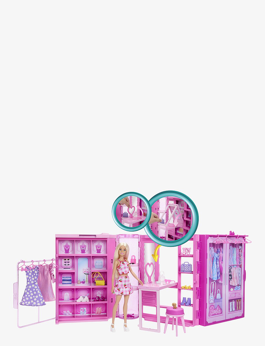Barbie - Dream Closet Toy Playset with Fashion Doll, Clothes, & Accessories, 3-ft-Wide with 25+ Pieces - dúkkur - multicolor - 3