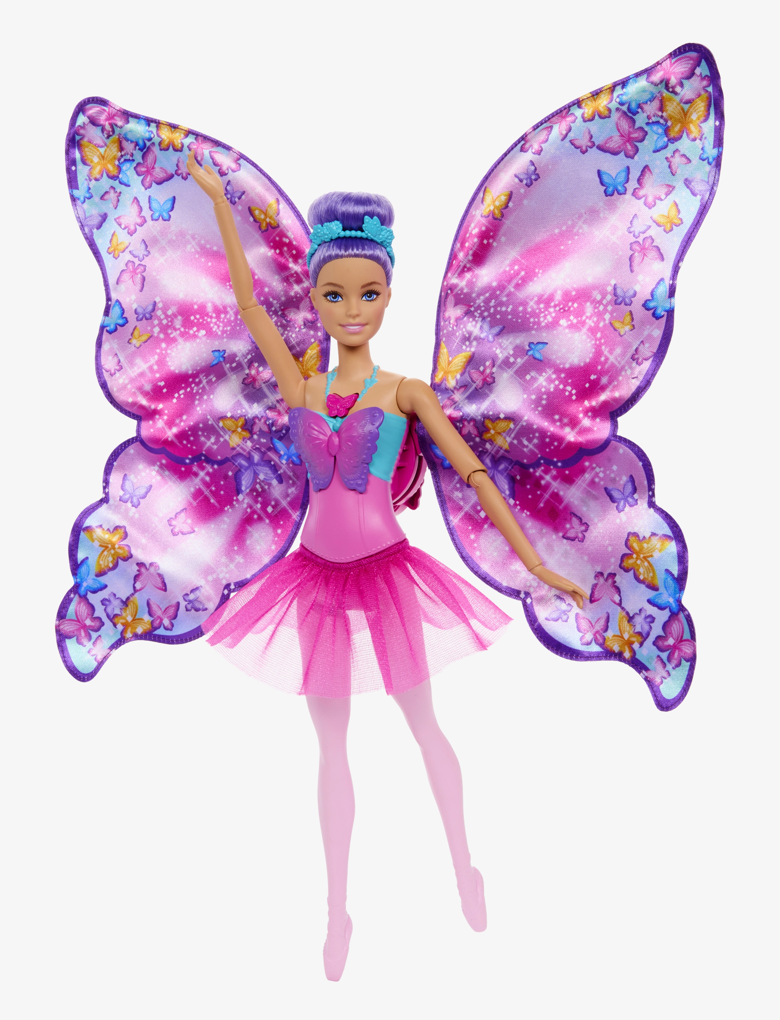 BARBIE Dance Und Flutter Doll With 2-In-1 Transformation From Dancer To Butterfly, Lila Hair Patterned - One Size - Kinder