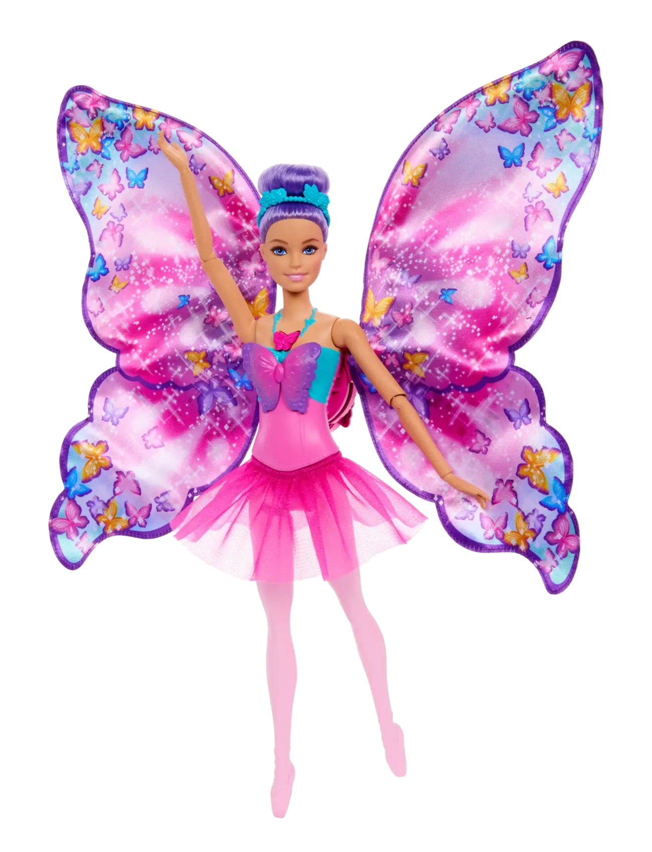 Barbie Dance and Flutter Doll with 2-in-1 Transformation from Dancer to Butterfly, Purple Hair - Spielzeug 3-5 Jahre - MULTICOLOR / multi