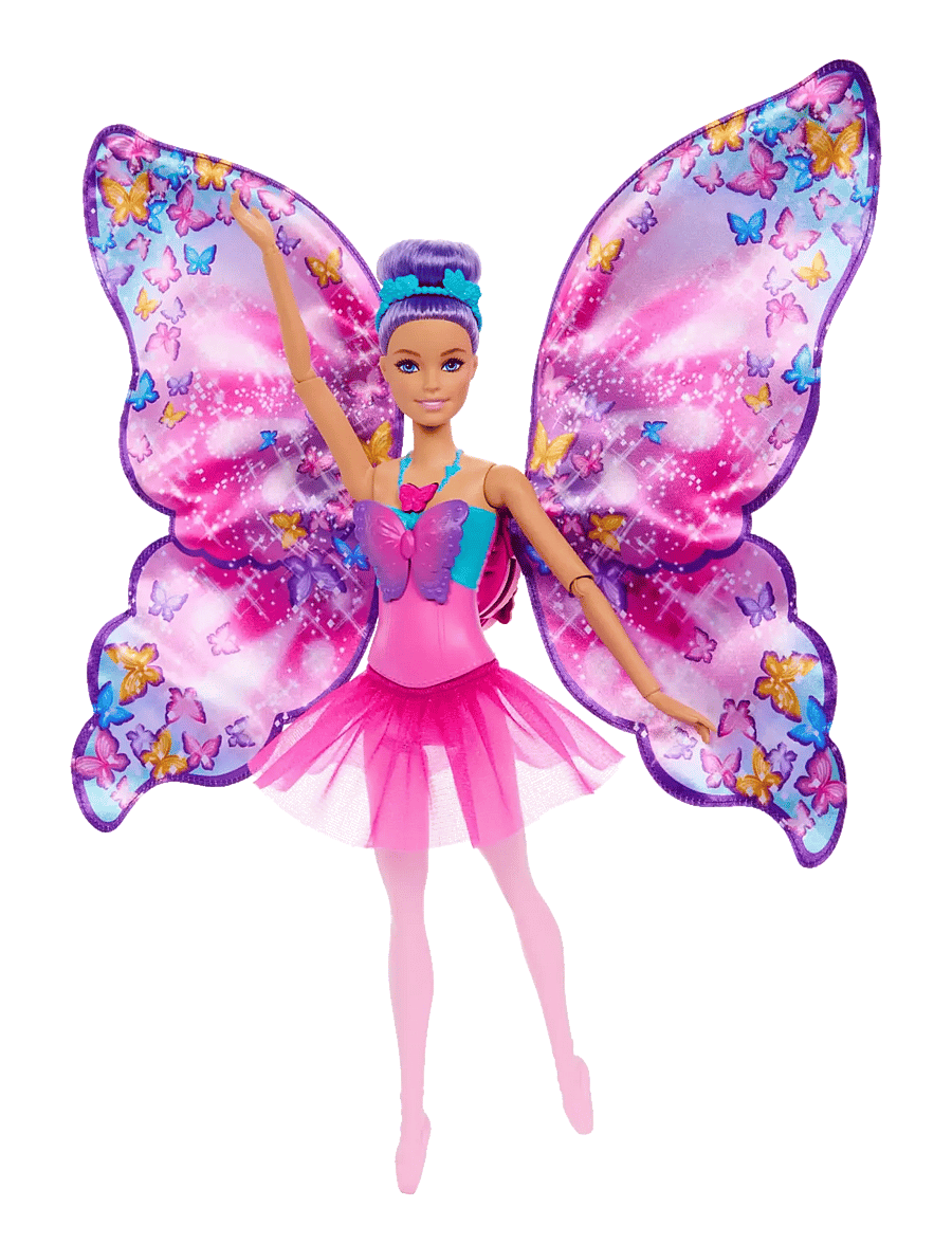 Barbie - Dance and Flutter Doll with 2-in-1 Transformation from Dancer to Butterfly, Purple Hair - nukud - multicolor - 1