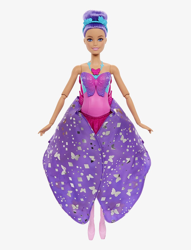 Barbie - Dance and Flutter Doll with 2-in-1 Transformation from Dancer to Butterfly, Purple Hair - geschenke für kinder - multicolor - 1