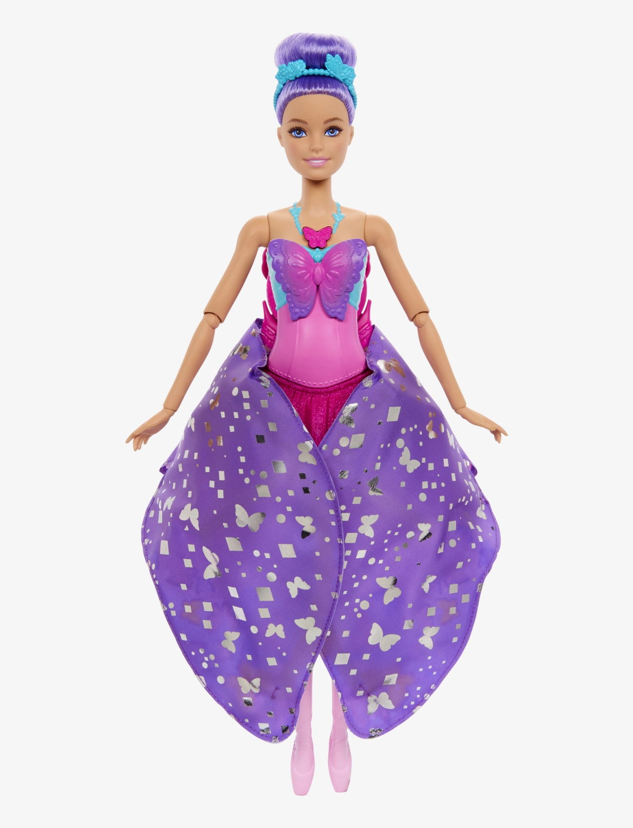 Barbie - Dance and Flutter Doll with 2-in-1 Transformation from Dancer to Butterfly, Purple Hair - dukker - multicolor - 1