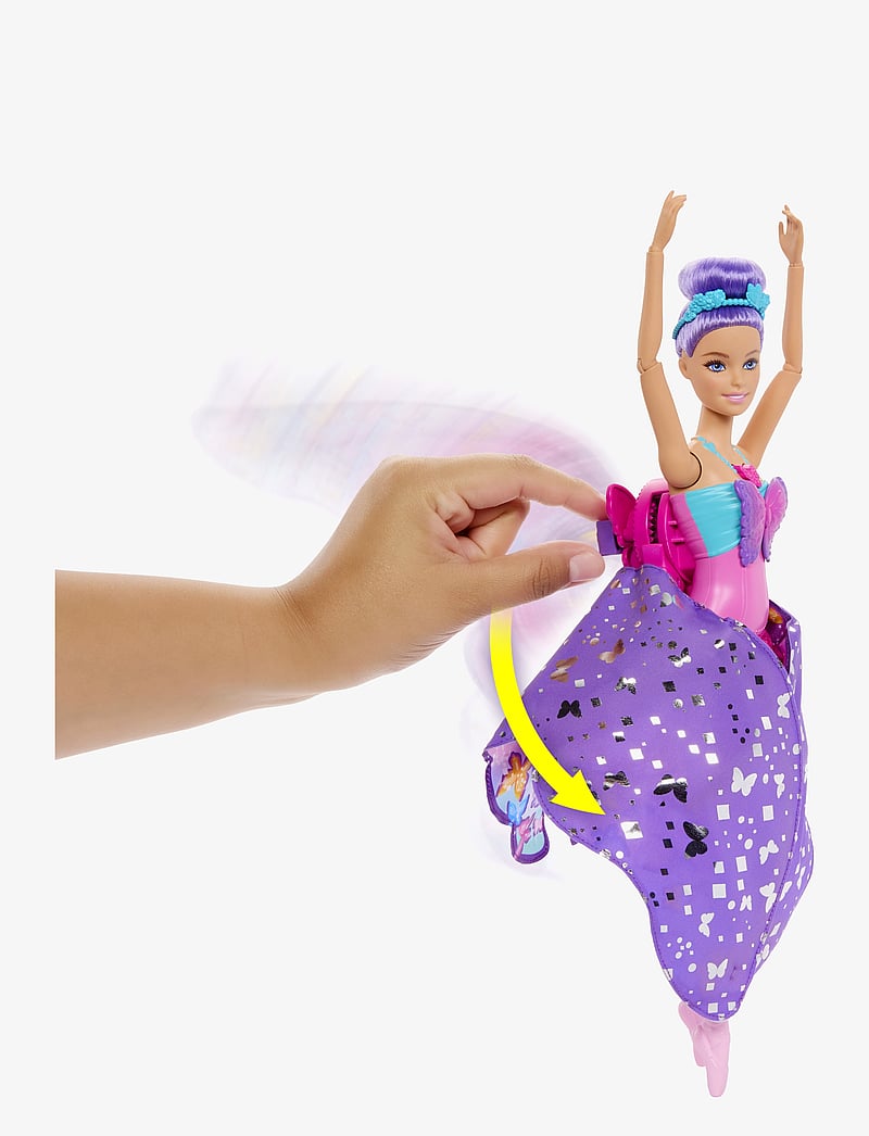 Barbie - Dance and Flutter Doll with 2-in-1 Transformation from Dancer to Butterfly, Purple Hair - geschenke für kinder - multicolor - 3