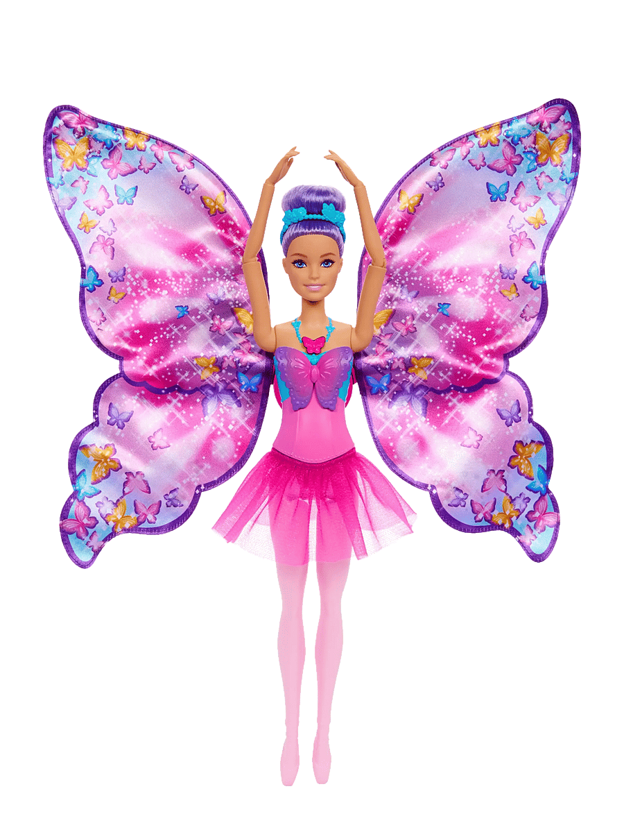 Barbie - Dance and Flutter Doll with 2-in-1 Transformation from Dancer to Butterfly, Purple Hair - nukud - multicolor - 5