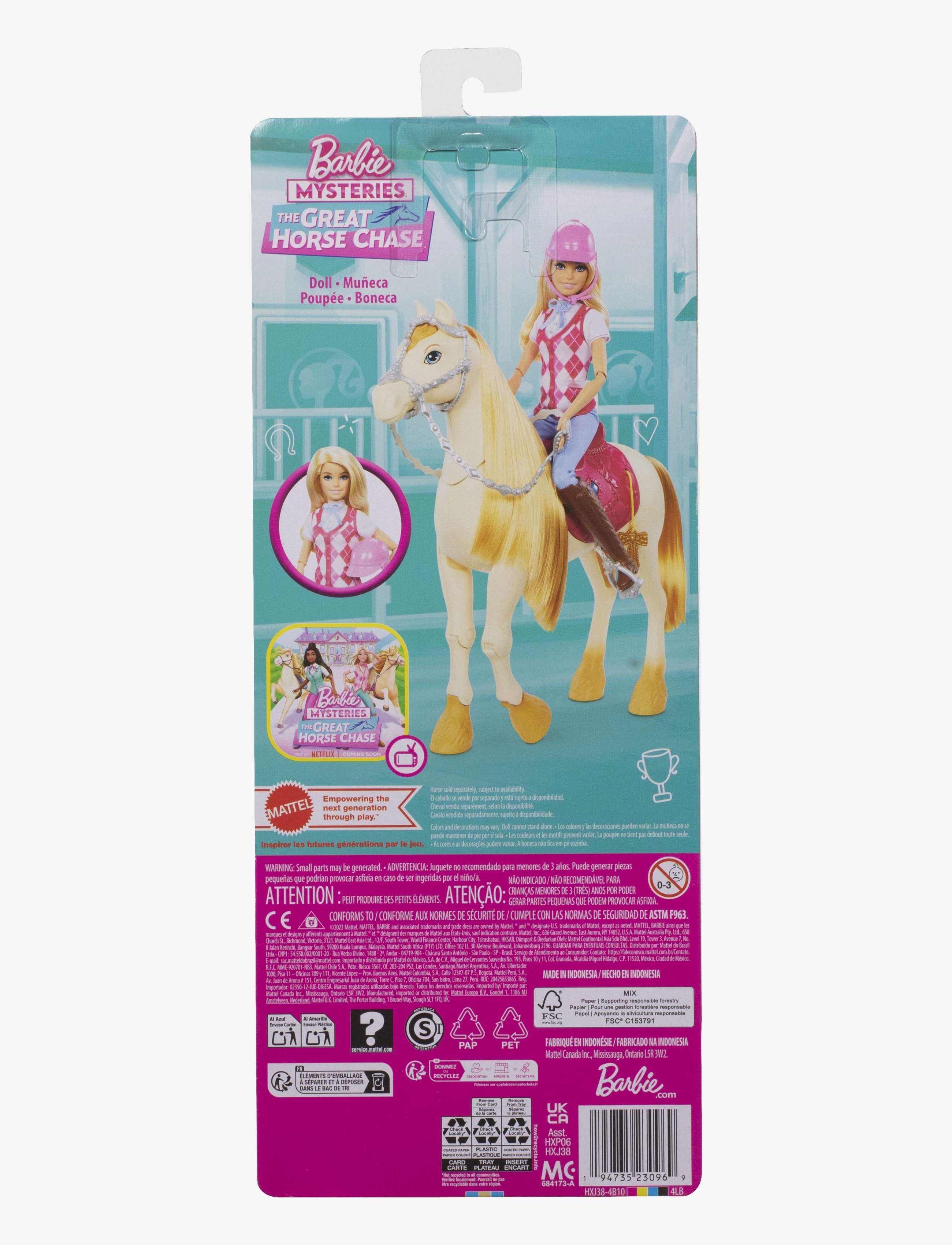 Barbie - Mysteries: The Great Horse Chase “Malibu” Doll with Riding Clothes & Accessories - lägsta priserna - multicolor - 4