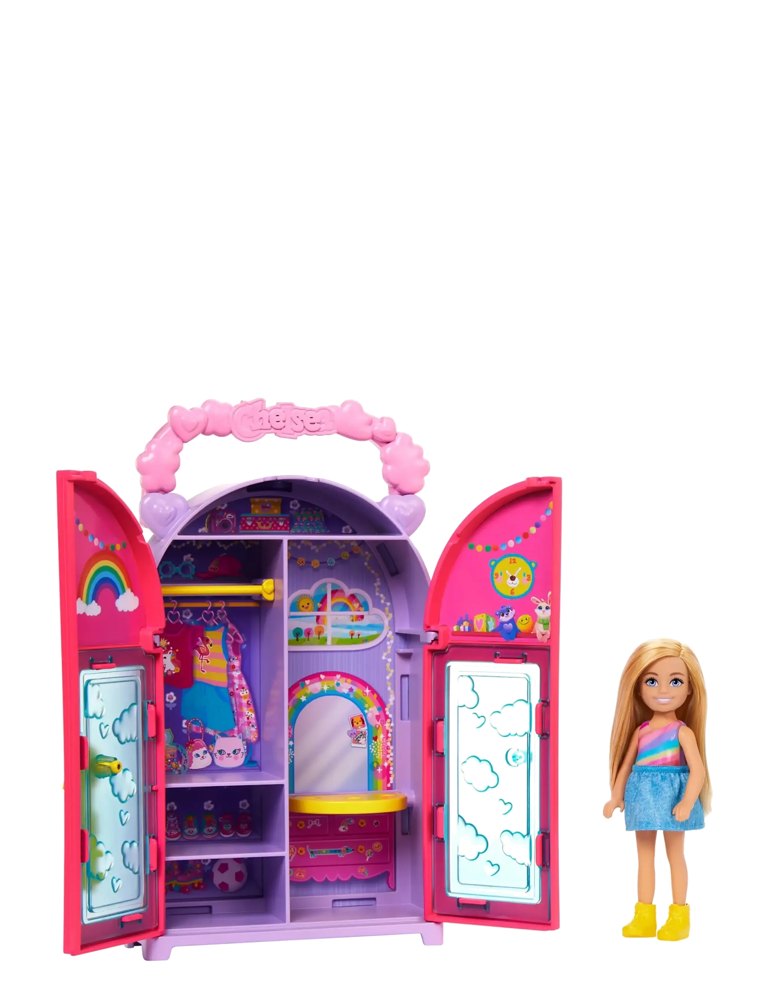 Barbie - Chelsea Doll & Closet Toy Playset with Clothes & Accessories - dúkkur - multicolor - 1