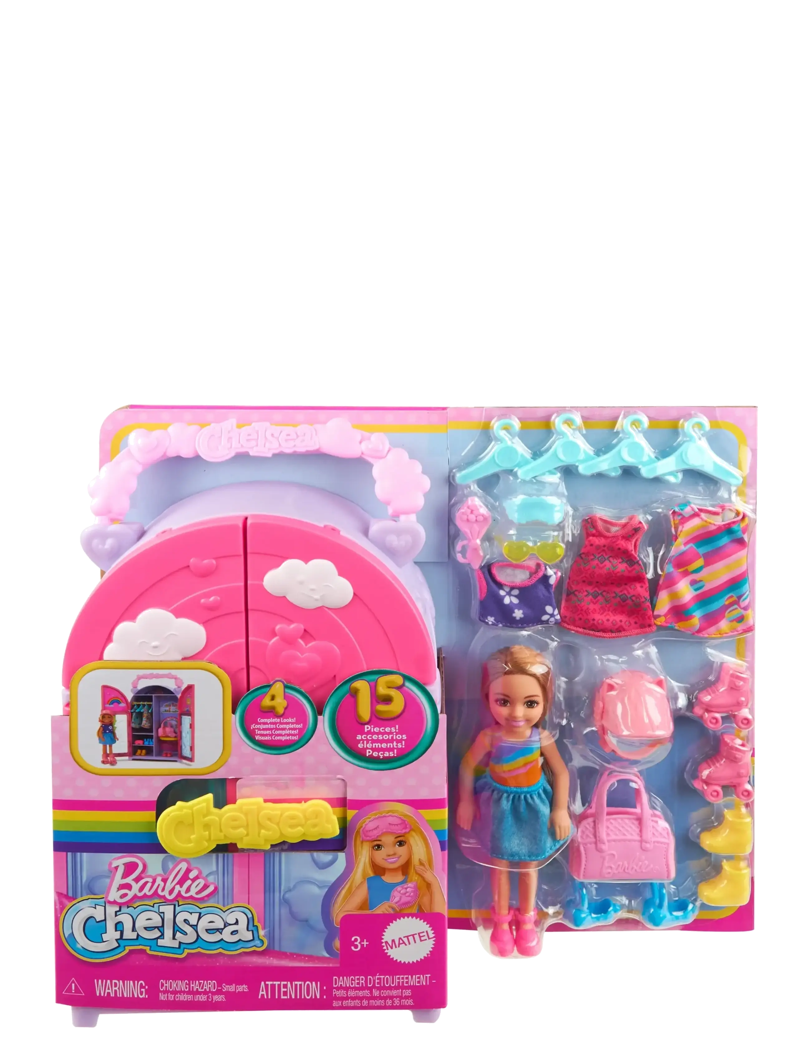Barbie - Chelsea Doll & Closet Toy Playset with Clothes & Accessories - dúkkur - multicolor - 5