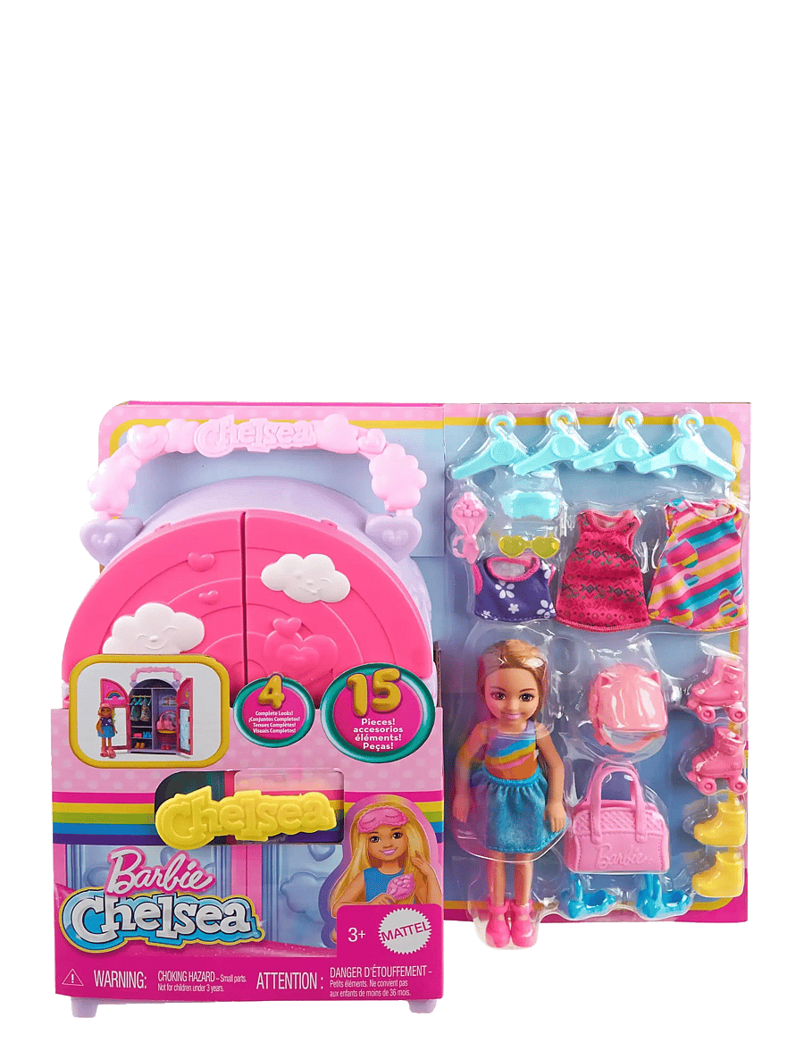 Barbie - Chelsea Doll & Closet Toy Playset with Clothes & Accessories - dúkkur - multicolor - 5