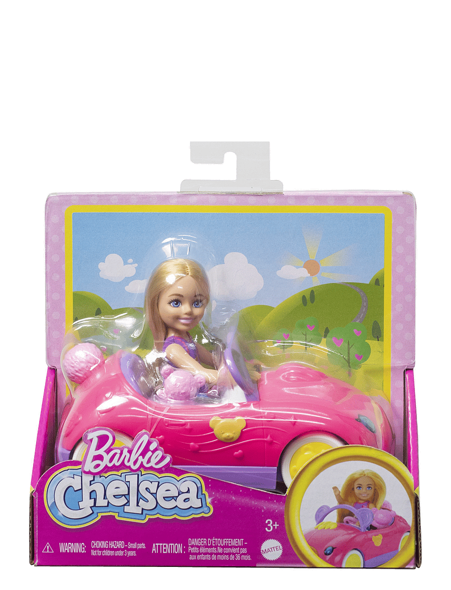 Barbie - Chelsea Vehicle Set with Blonde Small Doll, Toy Car & Teddy Bear Accessory - dúkku aukahlutir - multi color - 3