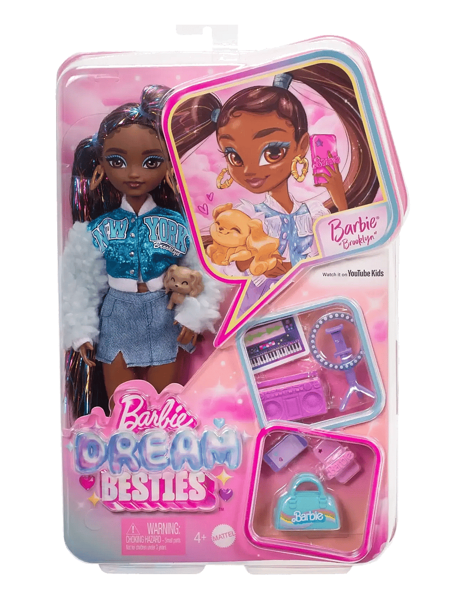 Barbie - Dream Besties “Brooklyn” Fashion Doll with 8 Video & Music Themed Accessories - puppen - multicolor - 5