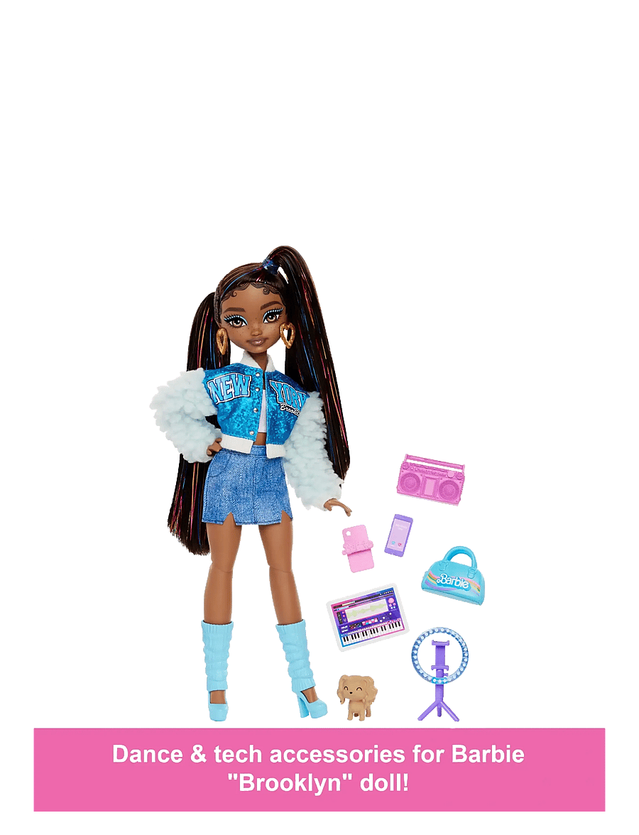 Barbie - Dream Besties “Brooklyn” Fashion Doll with 8 Video & Music Themed Accessories - nukud - multicolor - 5