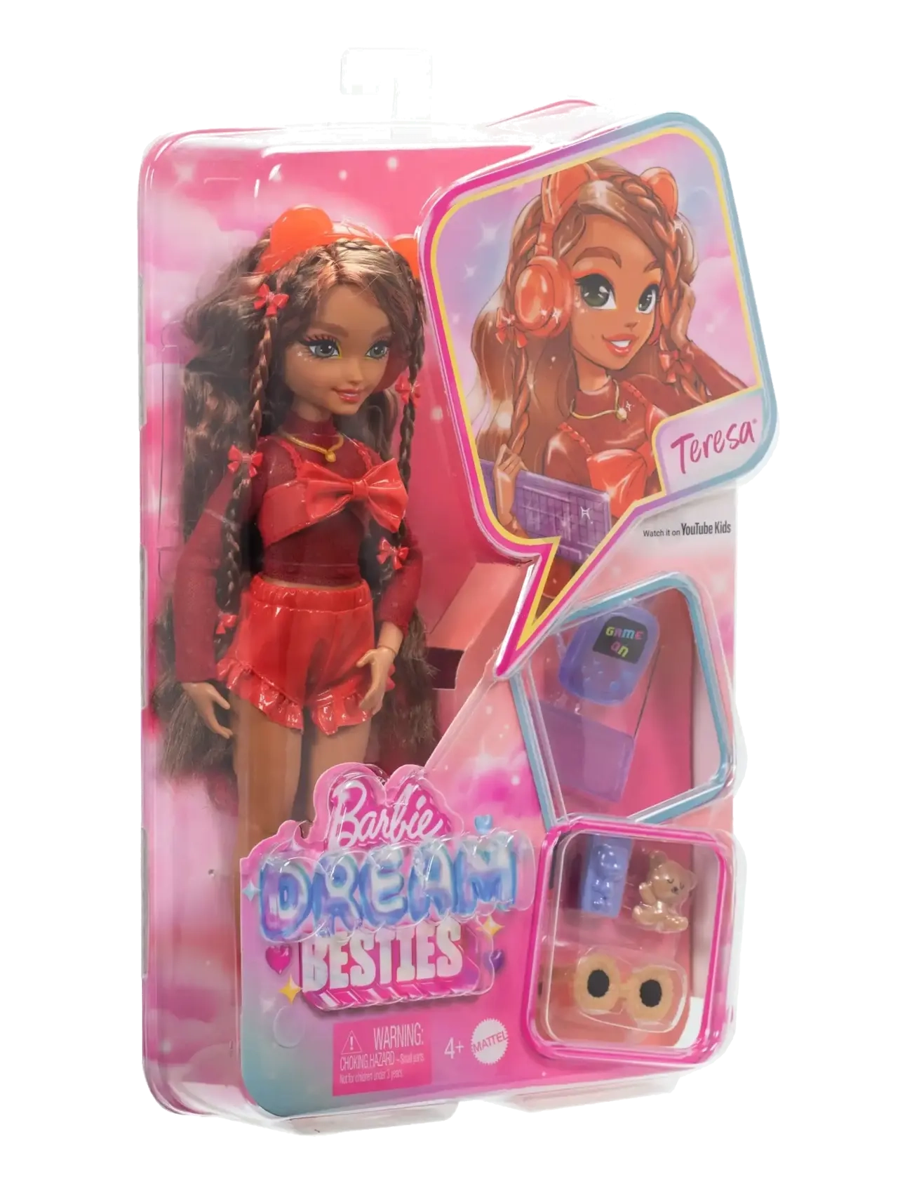Barbie - Dream Besties Teresa Fashion Doll with Video Game Themed Accessories, 10 Piece Count - laveste priser - multicolor - 5