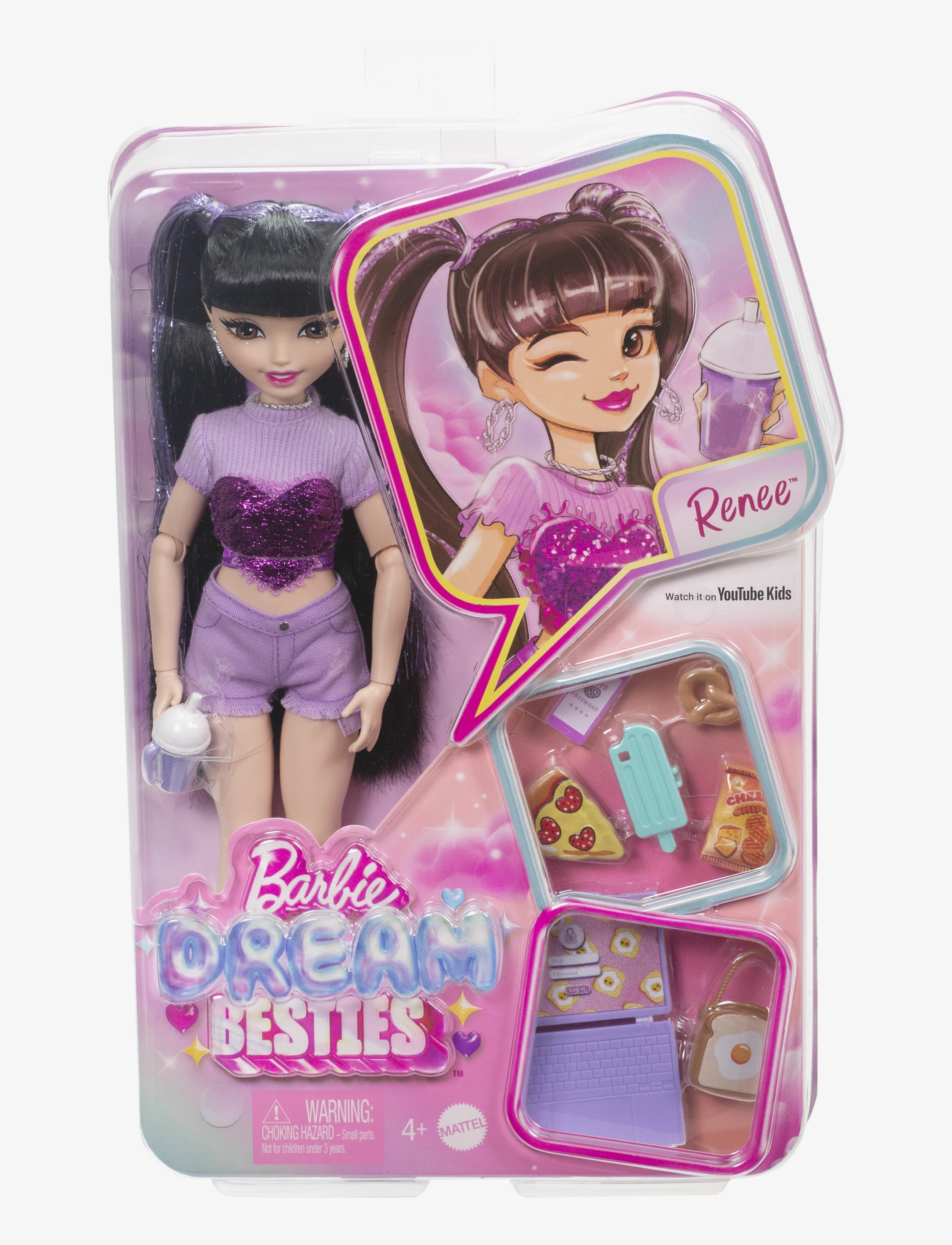 Barbie - Dream Besties Renee Fashion Doll with 11 Food Themed Accessories - nukud - multicolor - 4