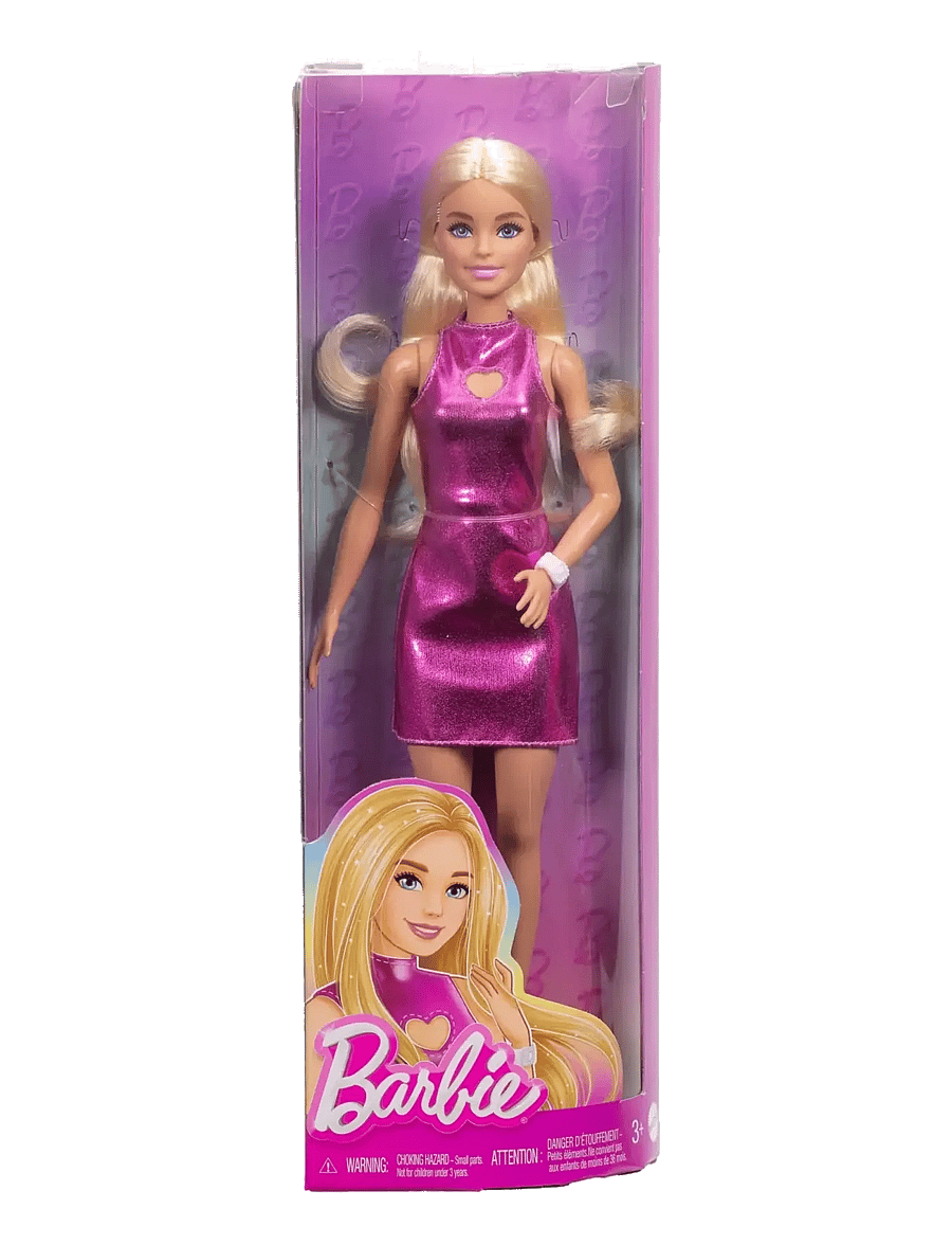 Barbie - Fashionistas Doll #230 in Metallic Pink Minidress with Heart Cut-Out, Blond Hair - poupées - multi color - 2