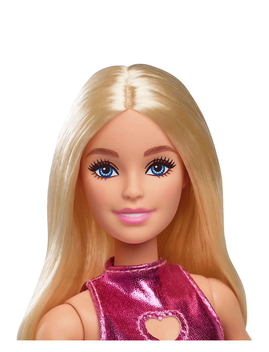 Barbie - Fashionistas Doll #230 in Metallic Pink Minidress with Heart Cut-Out, Blond Hair - poupées - multi color - 3
