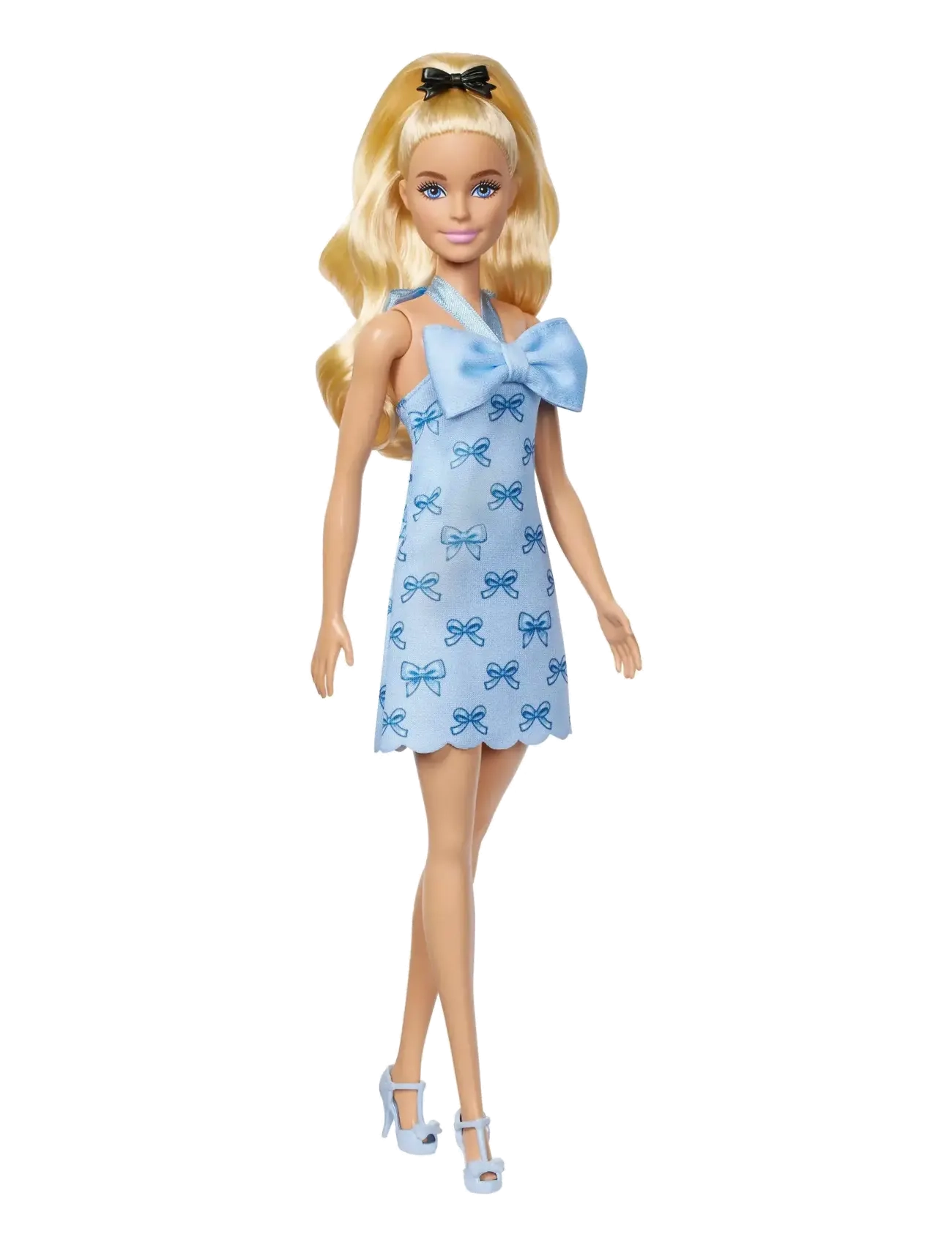 Barbie Fashionistas Doll #237 In Blue Bow Halter Dress, Blonde Ponytail With Bow Accessory, Børn, Dolls, Multi/mønstret, Str: ONE SIZE