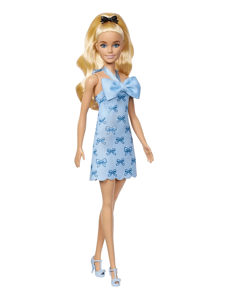 Barbie - Fashionistas Doll #237 in Blue Bow Halter Dress, Blonde Ponytail with Bow Accessory - puppen - multi color - 0
