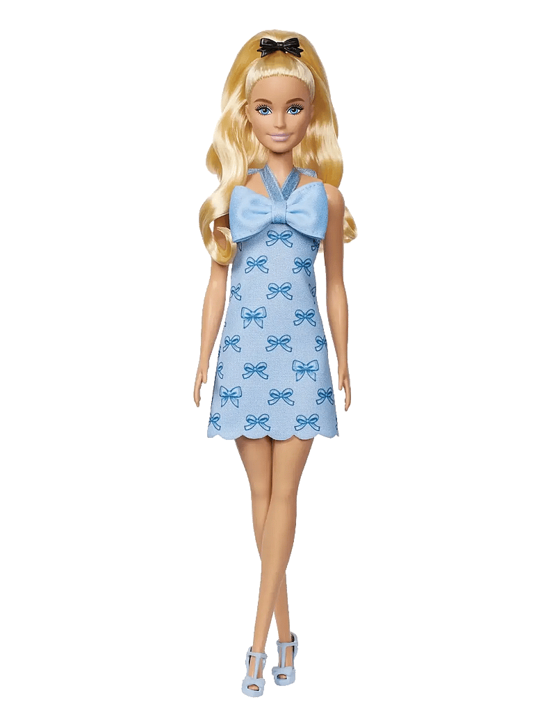 Barbie - Fashionistas Doll #237 in Blue Bow Halter Dress, Blonde Ponytail with Bow Accessory - puppen - multi color - 3