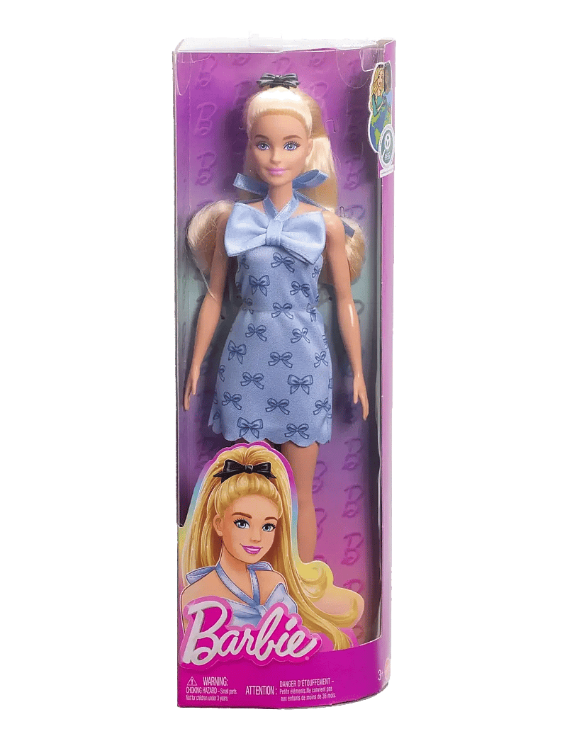Barbie - Fashionistas Doll #237 in Blue Bow Halter Dress, Blonde Ponytail with Bow Accessory - puppen - multi color - 5