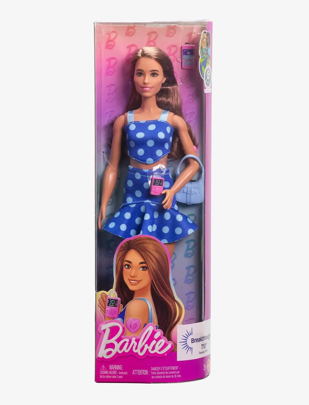 Barbie - Fashionistas Doll #242 Doll with Type 1 Diabetes in Polka Dot Outfit with Accessories - puppen - multi color - 4