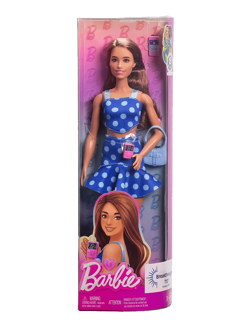 Barbie - Fashionistas Doll #242 Doll with Type 1 Diabetes in Polka Dot Outfit with Accessories - puppen - multi color - 4