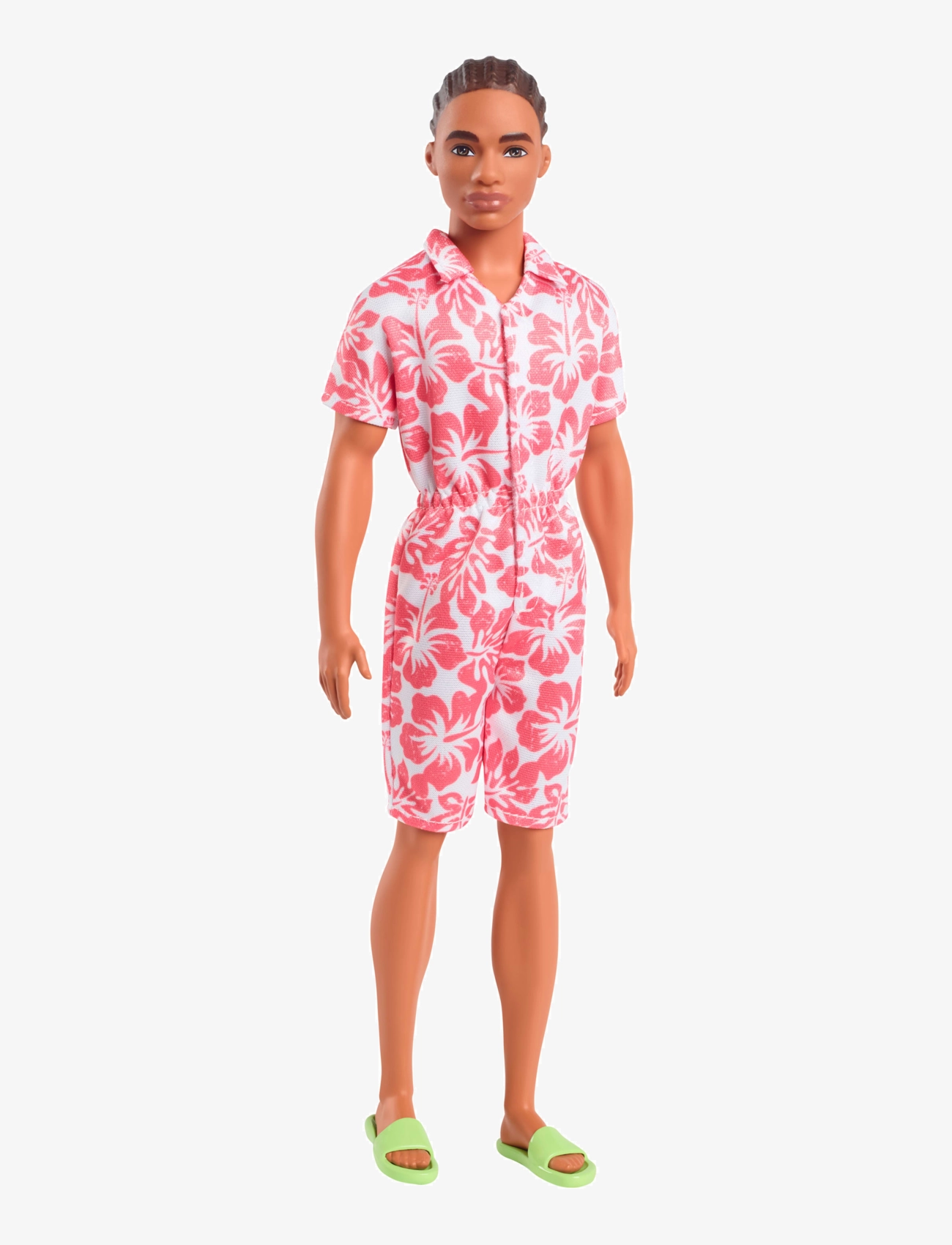 BARBIE Fashionistas Ken Doll #235 In Hawaiian Print Jumpsuit With Grün Sandalen, Braun Hair Patterned - One Size - Kinder