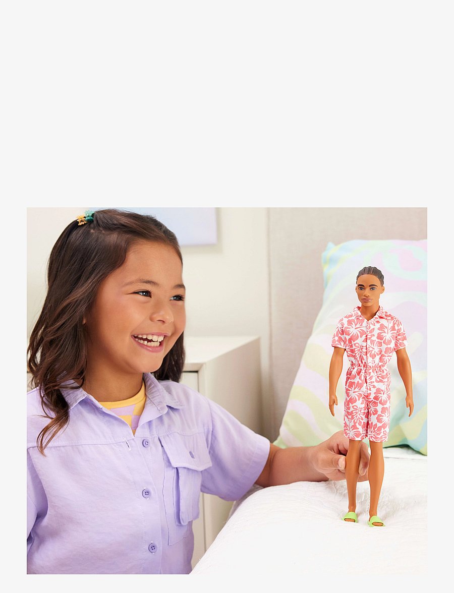 Barbie - Fashionistas Ken Doll #235 in Hawaiian Print Jumpsuit with Green Sandals, Brown Hair - nukud - multi color - 1