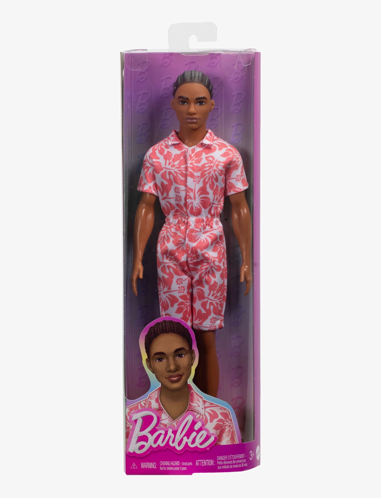 Barbie - Fashionistas Ken Doll #235 in Hawaiian Print Jumpsuit with Green Sandals, Brown Hair - poupées - multi color - 5