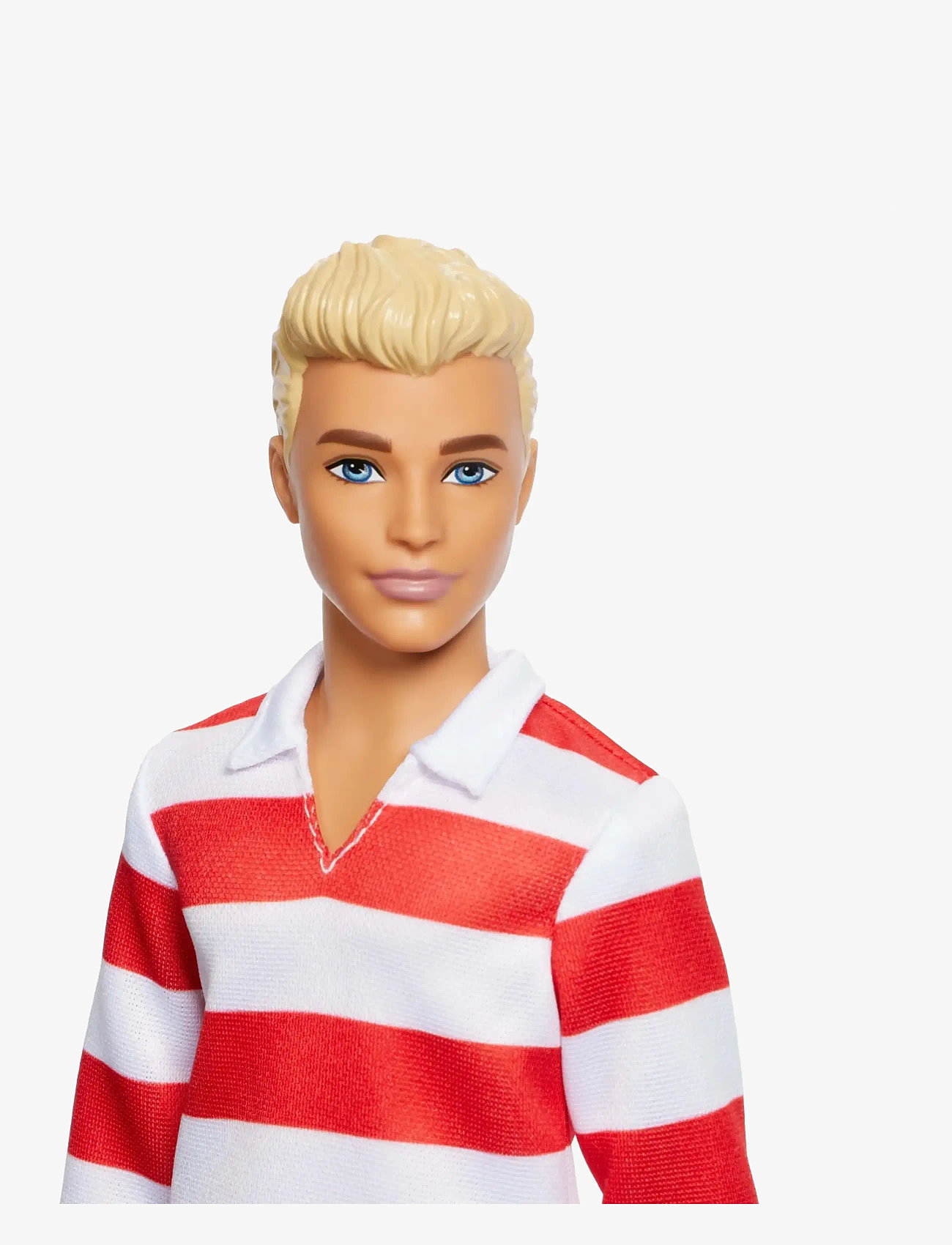 Barbie - Fashionistas Ken Doll #241 in Red Striped Top and Pink Shorts with White Sneakers, Blonde - dockor - multi color - 1