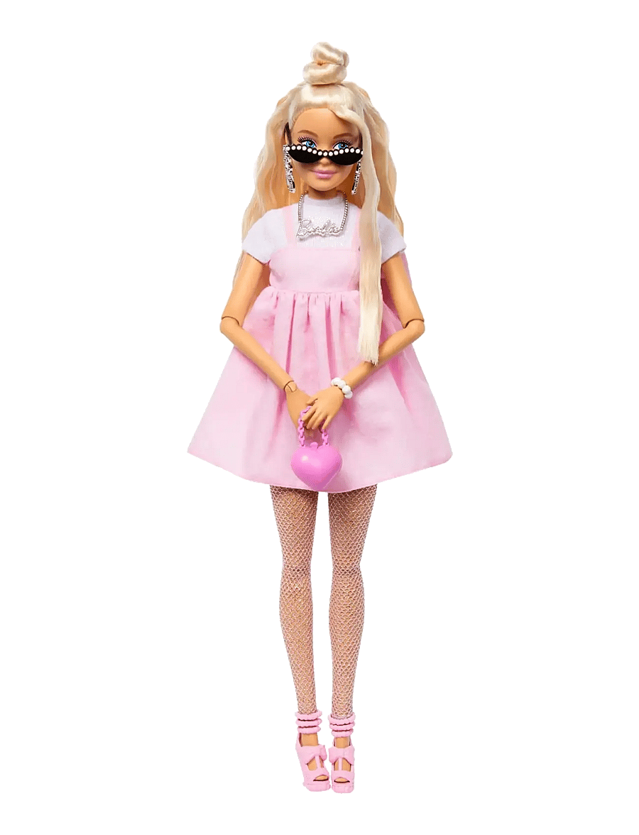 Barbie - Deluxe Style Doll #3 in Pastel Pink core Dress with Oversized Bow, Blond Hair - puppen - multi color - 0
