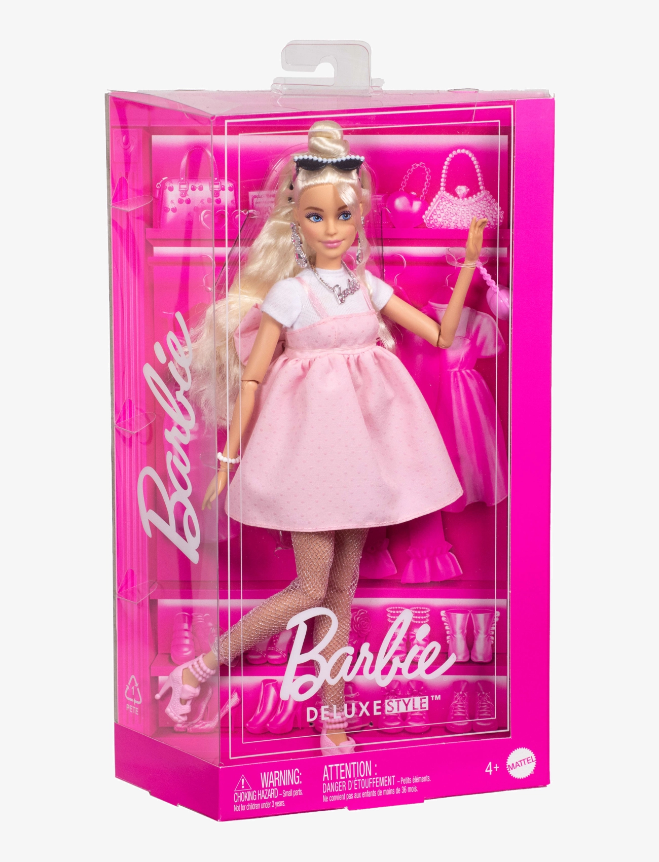 Barbie - Deluxe Style Doll #3 in Pastel Pink core Dress with Oversized Bow, Blond Hair - dockor - multi color - 5