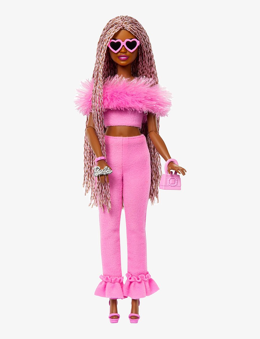 Barbie - Fashionistas Deluxe Style Doll #4 in Soft Pink Jumpsuit, Pink and Brown Braided Hair - multi color - 4