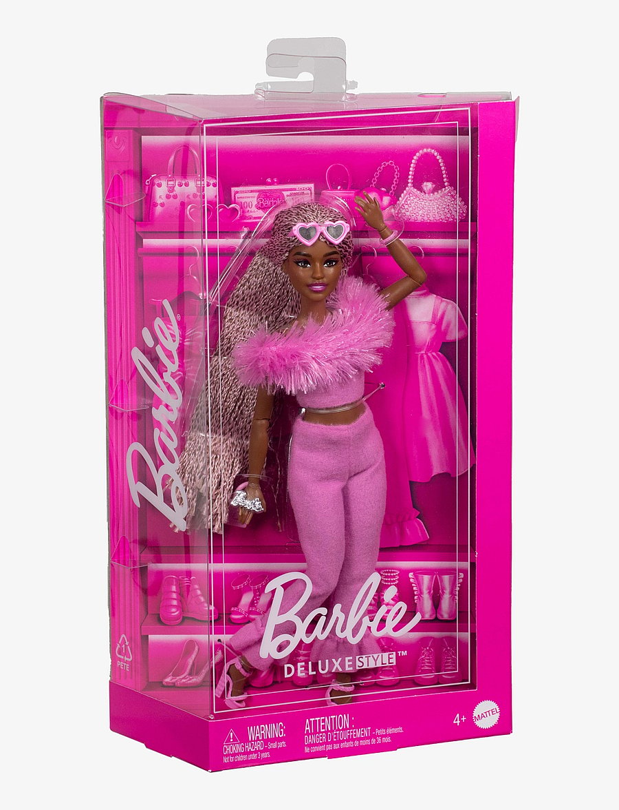 Barbie - Fashionistas Deluxe Style Doll #4 in Soft Pink Jumpsuit, Pink and Brown Braided Hair - multi color - 5
