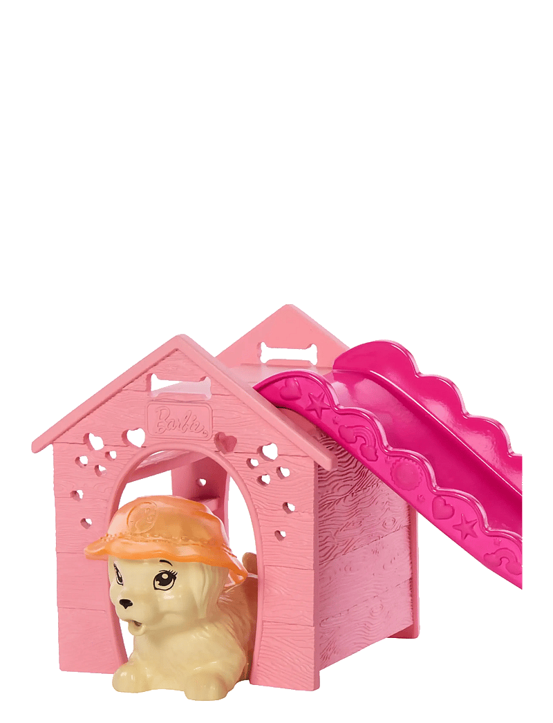 Barbie - Puppy Pool Party Playset with Doll, Pool, Doghouse & Slide, 2 Pet Figures & 6 Accessories - dúkkur - multi color - 4