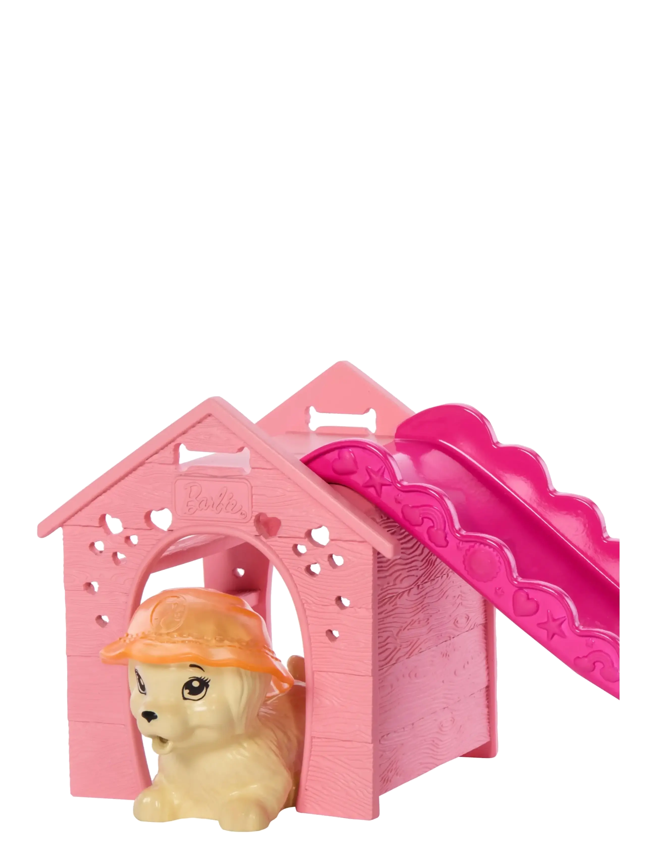 Barbie - Puppy Pool Party Playset with Doll, Pool, Doghouse & Slide, 2 Pet Figures & 6 Accessories - dúkkur - multi color - 4